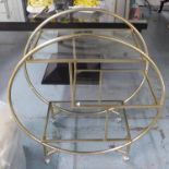 COCKTAIL TROLLEY, French Art Deco style, gilt finish, 93cm H.