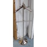 VALET STAND, Bauhaus inspired design, polished metal finish, 130cm H.