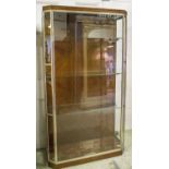 DISPLAY CASE, early 20th century mahogany and silvered metal with canted corners,