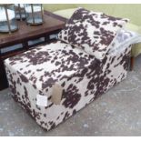 WINDOW SEAT, contemporary design in a faux cow hide finish, 55cm H approx.