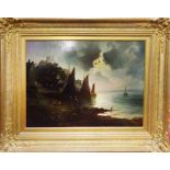 H. SNELL 'Coastal View', oil on canvas, signed lower right, 47cm x 61cm, framed.