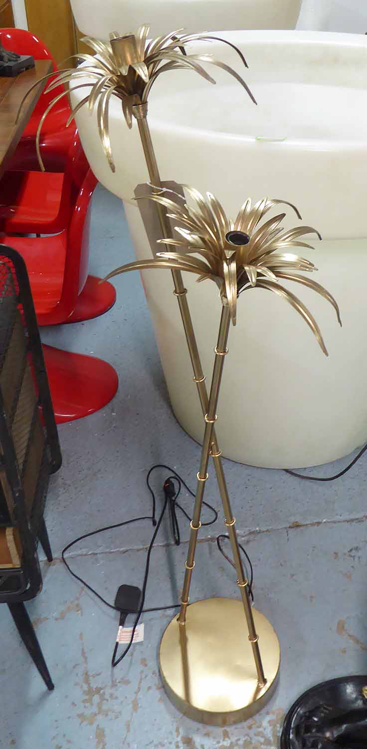 FLOOR LAMP, Maison Jansen style, gilt finish, 127cm H.