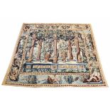 VERDURE DESIGN TAPESTRY, 166cm x 169cm, hand made, Classical scene within a complimentary border.