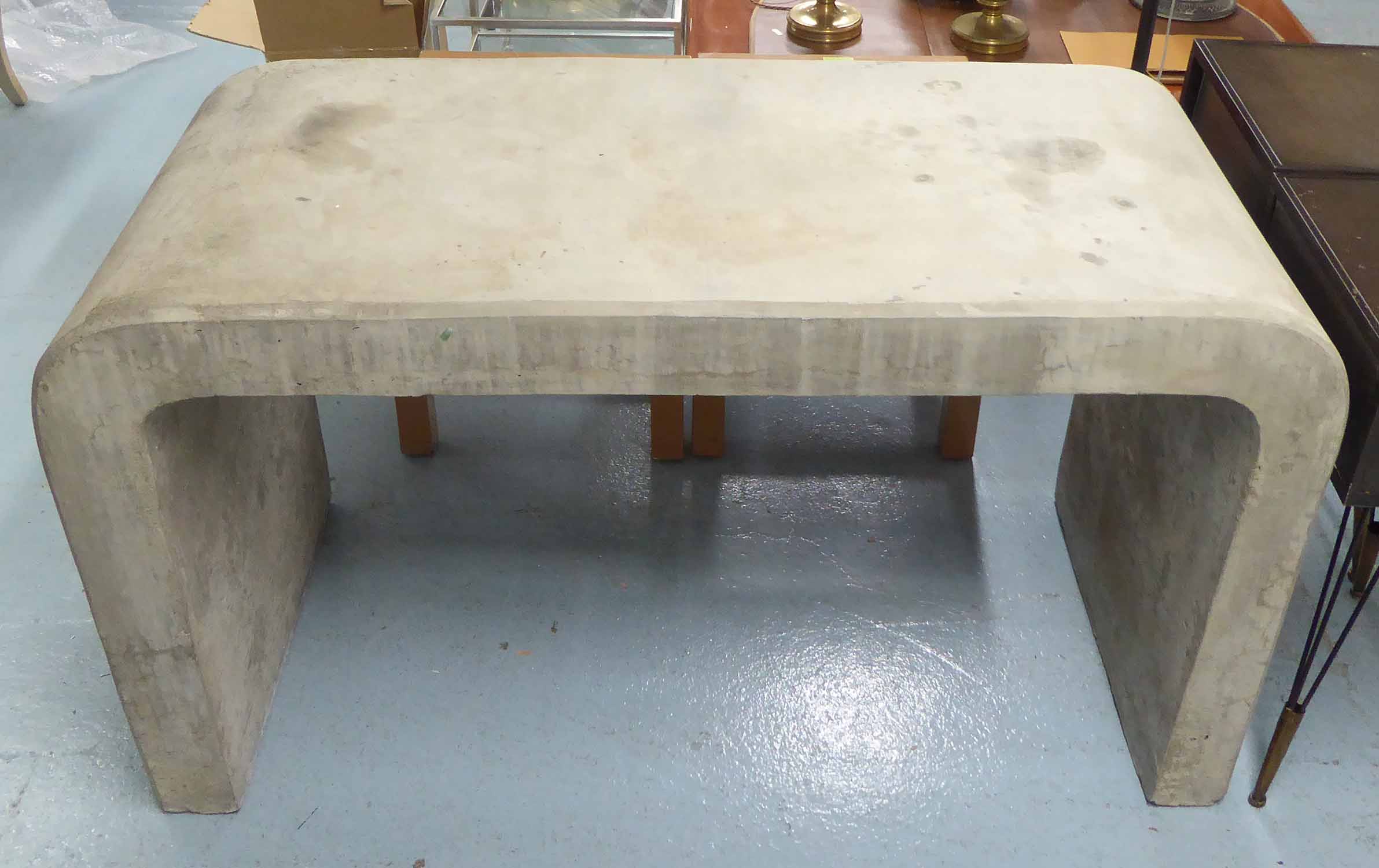 WRITING TABLE, contemporary concrete construction, 75cm H.