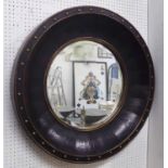 WALL MIRROR, circular with a bevelled plate, 83cm diam.