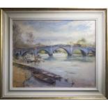DAVID LLOYD SMITH 'Richmond Bridge', oil on canvas, signed and framed, 40cm x 50cm.