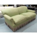 GEORGE SMITH SOFA, Howard style, with bullion fringe detail, 200cm W.