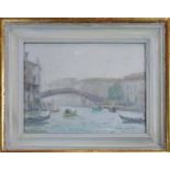 DAVID LLOYD SMITH 'Academia Bridge', oil on canvas, signed, 30cm x 40cm, framed.