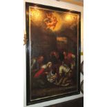 17th/18th CENTURY ITALIAN SCHOOL 'The nativity', oil on canvas, 150cm x 92cm, framed.