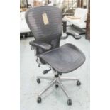 HERMAN MILLER AERON DESK CHAIR, by Bill Stumpf and Don Chadwick, 120cm H.