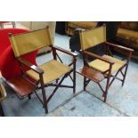 JAMES PURDEY & SONS FIELD CHAIRS, a pair, folding campaign style, 90cm H.