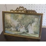 MANNER OF THOMAS LAWRENCE 'Countryside party', watercolour, signed indistinctly lower left,
