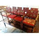 DINING CHAIRS, a set of eight,