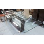 CATTELAN DINING TABLE, with glass top on centre support, 300cm x 100cm x 73cm H.