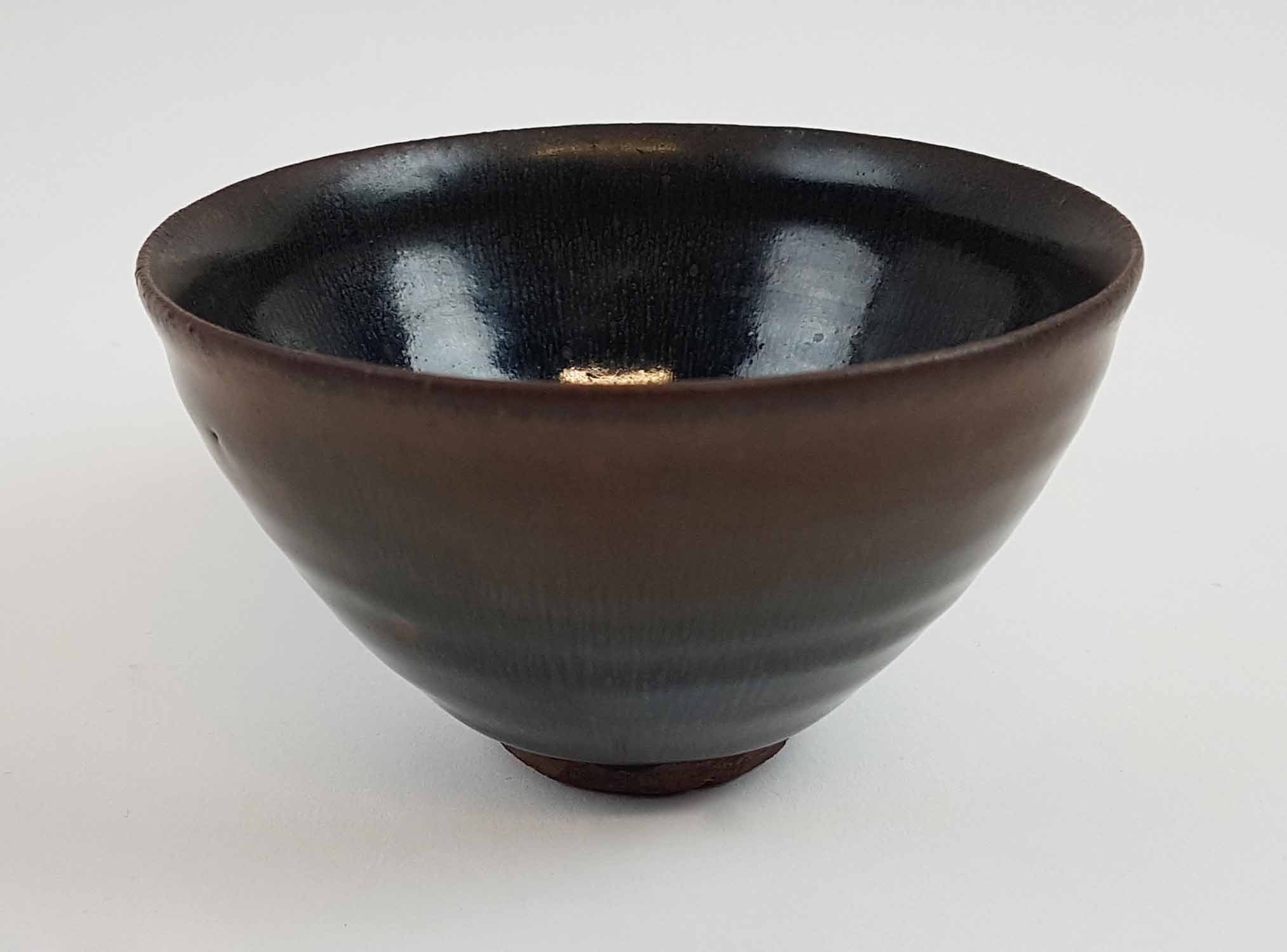 BOWL, a Jian Hares fur blackish persimmon glazed conical shaped,possibly Song dynasty (960-1279),