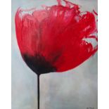 NIGEL KINGSTON 'Poppy', gloss and mixed media on canvas, signed, 120cm x 100cm.