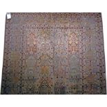 FINE PURE SILK TEHRAN DESIGN CARPET, with all over Persian tile design, 260cm x 170cm.