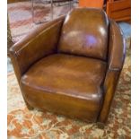 ARMCHAIRS, a pair, Aviator style in the manner of Timothy Oulton,