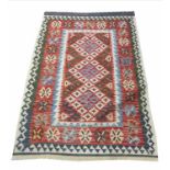 ANATOLIAN KELIMS, two, 150cm x 101 and 202cm x 127cm.