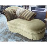 CHAISE LONGUE, in the manner of Christopher Guy, with shaped frame,