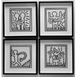 KEITH HARING 'Party' 'Snake' 'Love' and 'Kick', a set of four limited edition lithographs,