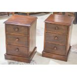 BEDSIDE CHESTS, a pair, part Victorian mahogany, each with three drawers, 62cm H x 42cm x 40cm.