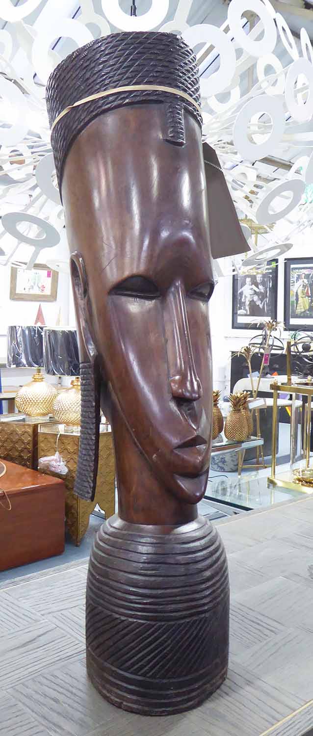 AFRICAN FIGURE, in carved wood, 63cm H.