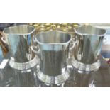 WINE COOLERS, a set of three, Louis Roederer plated finish, 23cm W.