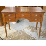 WRITING TABLE, 19th century, mahogany with five drawers around a kneehole,