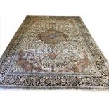 FINE PURE SILK TEHRAN DESIGN CARPET, 366cm x 265cm,