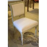 SIDE CHAIRS, a pair, 19th century swedish grey painted with tapering supports.