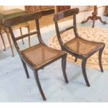 SIDE CHAIRS, a pair, vintage Anglo-Colonial Regency style Ceylonese ebony,