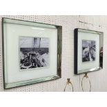 PHOTOS, yachting scenes, mirrored frames, each overall 55cm W x 55cm H.