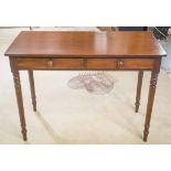 WRITING TABLE, 19th century mahogany with two drawers, 74cm H x 102cm x 48cm.