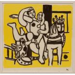 FERNAND LEGER 'Woman with bird', quadrichrome, Ref. Maeght, 47cm x 49cm, framed and glazed.