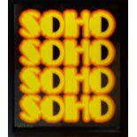 BEN EINE 'Soho', in yellow, nine colour silkscreen with UV screen, on Coventry rag,