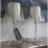 MISS K STYLE TABLE LAMPS, a pair, after Philippe Starck, 45cm H.