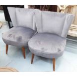 COCKTAIL CHAIRS, a pair, vintage, 1960's, Italian inspired design, 80cm H.