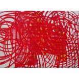 GINETTE FIANDACA 'Red forces', acrylics on canvas, 140cm x 195cm.