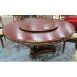 DINING TABLE, Empire style circular with lazy Susan on ornate base, 175cm diam x 78cm H.