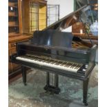 JOHN BROADWOOD AND SONS GRAND PIANO, 'Barless', metal framed, overstrung in an ebonised case,