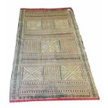 MOROCCAN SOUMAK KILIM CARPET, part silk, 254cm x 162cm.