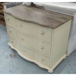 CHEST OF DRAWERS, French provincial style, Serpentine front, 81cm H.