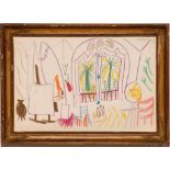PABLO PICASSO, lithograph, The Studio of Picasso, Suite: Californie, Printed by Mourlot 1959,