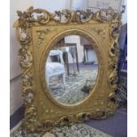 WALL MIRROR, 19th century, Spanish giltwood and gesso,