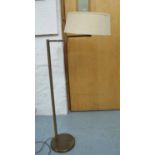 FLOOR READING LAMP, brass with adjustable arm, 104cm H.