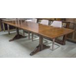 DRAWLEAF TABLE, 17th century style, cherrywood on trestle supports,