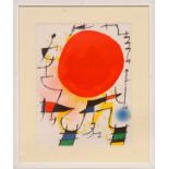 JOAN MIRO 'The Red Sun', 1972, original lithograph, printed by Mourlot, framed and glazed.