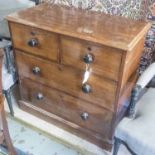CHEST, Victorian mahogany two short over two long graduated drawers on plinth base,