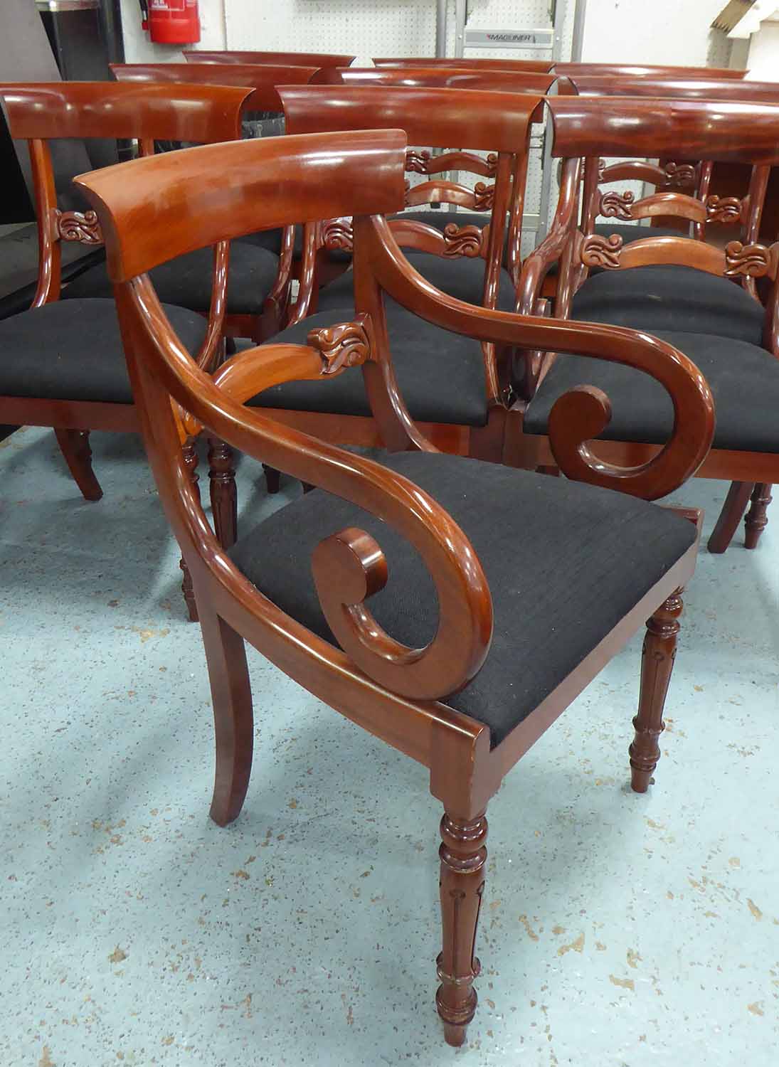 DINING CHAIRS, a set of ten, including two carvers, William IV style, mahogany, - Image 2 of 2